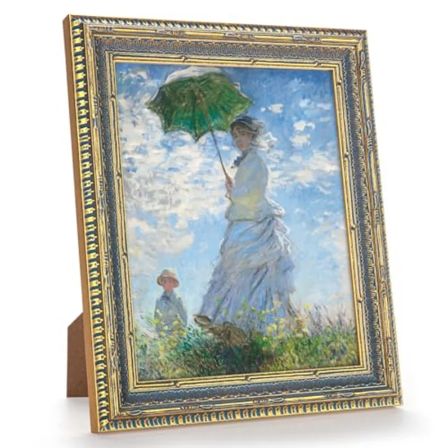 Vintage Raised Frame with Accent, 8x10 Ornate Picture Frames, Home Decor Antique Gallery Poster Photo Frames 8 by 10, Horizonta