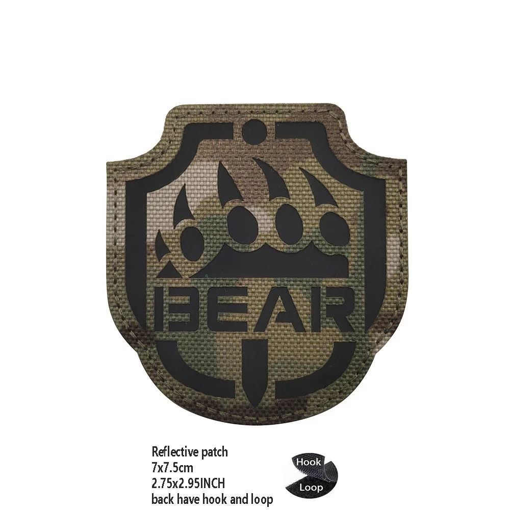 IR Reflective Laser Cut Armband USEC Embroidered BEAR Badge Tactical Morale Rubber Magic Armband Backpack Sticker