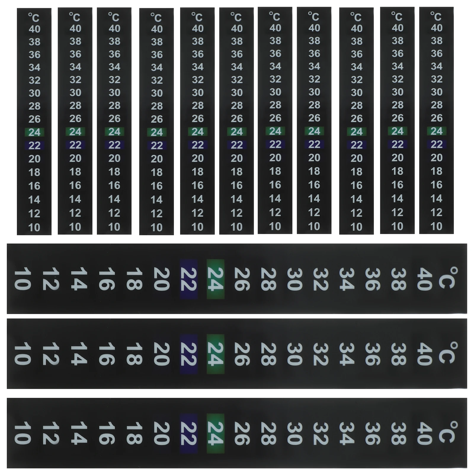 

15pcs Liquid Crystal Thermometer Strip 10-40°C Aquarium Fish Tank Temperature Indicator Pet Waterproof For Reptile Box Indoor