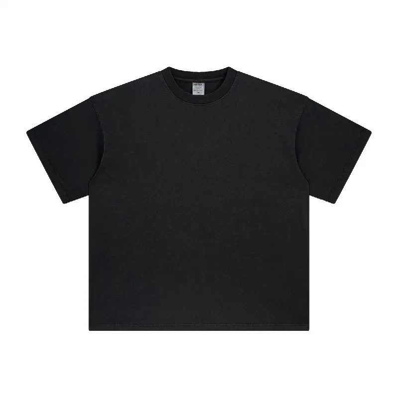 

2025 270G Washed Tees Man T shirts Solid Color Short-sleeved Men's Versatile Loose Half-sleeved Men T-shirt
