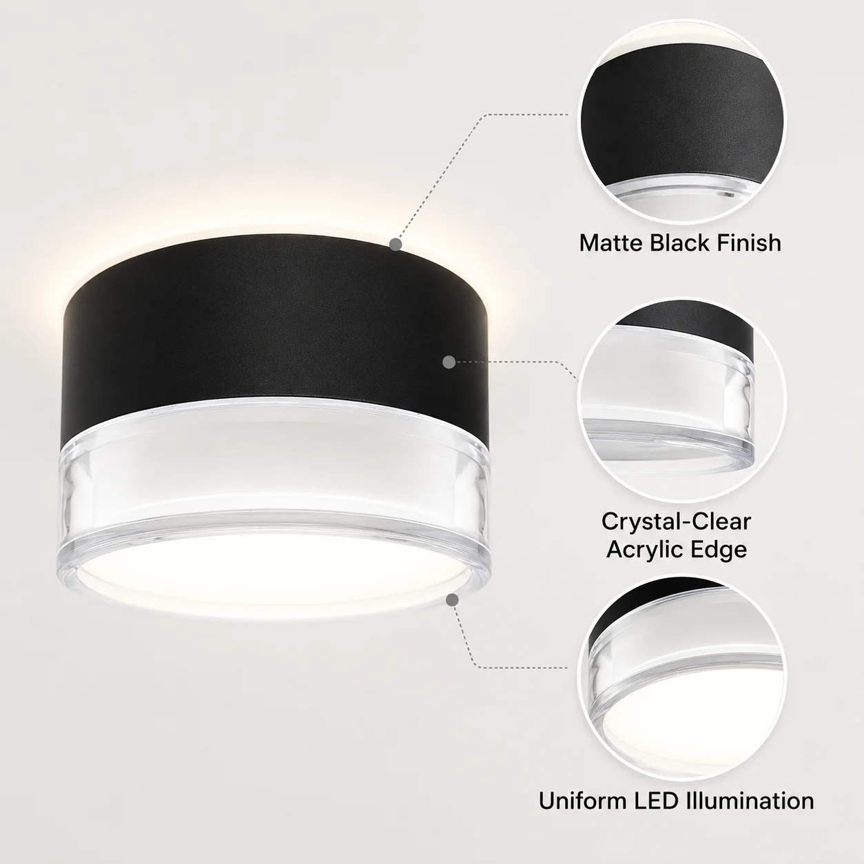 JOYINLED Round Surface Mount LED Ceiling Downlight 7W 10W 15W 24W, Indoor Surface Panel Light for Indoor Kitchen Bedroom Hallway - view 2