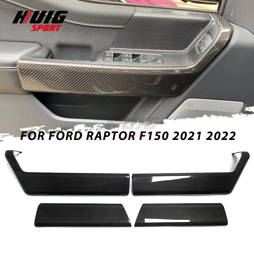 

Dry Carbon Fiber For Ford F150 Raptor 2021 2022 Car Interior Central Side Door Panel Cover Trim For Ford Raptor F150 2017-2020