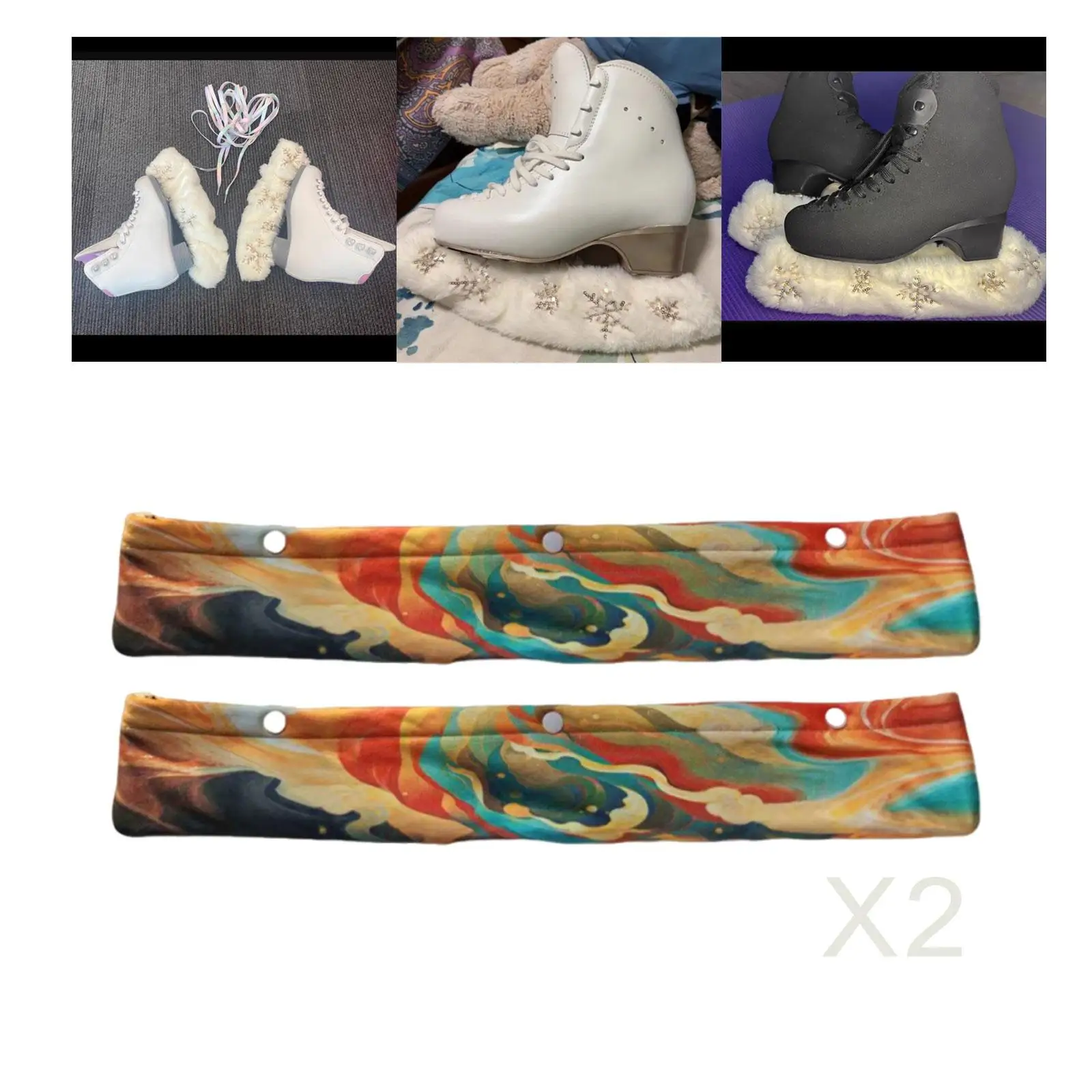 

Multicolor Protective Ice Skate Covers Soft Lining Blade Protector for Speed Skating and Rink Use