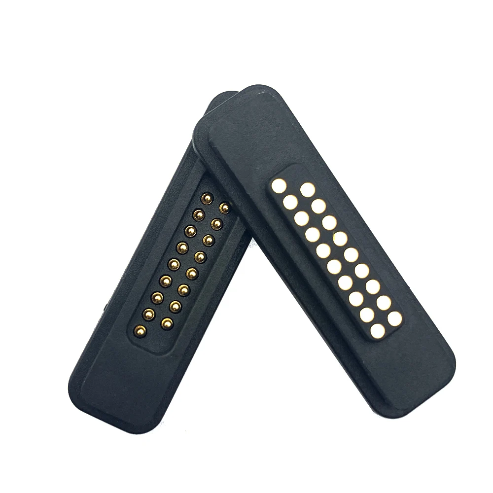 13/14/15/16/17/18/19/20Pin Waterproof Magnetic Square Magnet Connector 2A Male Female Spring Loaded Pogopin DC Power Socket