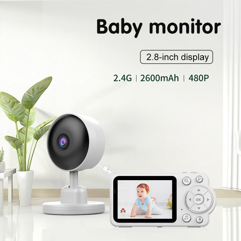 2.8 inch wireless video color baby monitor high resolution baby sitter security camera night vision temperature monitoring