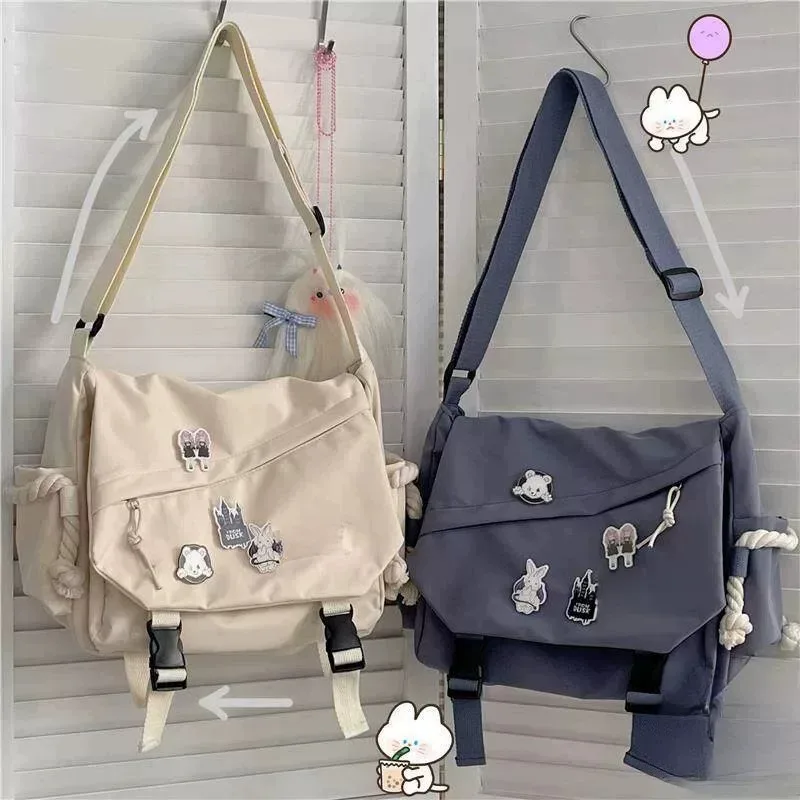 Large Capacity Single Shoulder Bag Men's Japanese Harajuku Retro Workwear Messenger Bag Girl Student Crossbody Bag