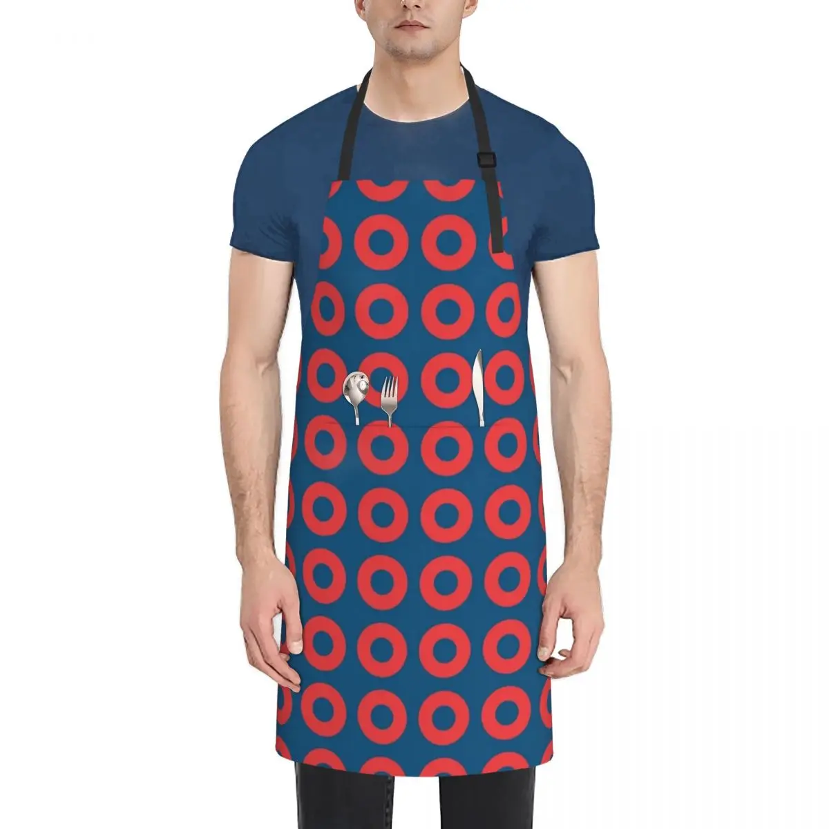 

Donuts - red and blue Apron Kitchens Accessories For Nail Stylist Barber Apron