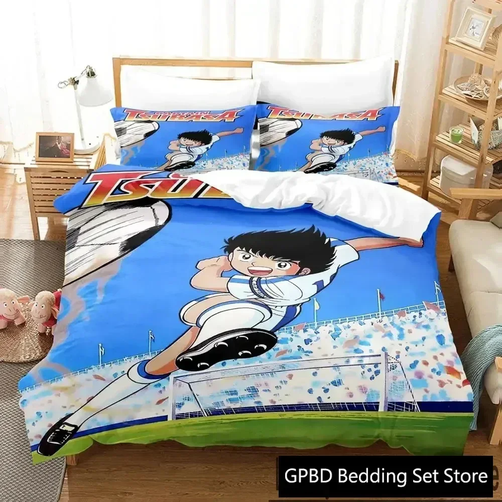 

New 3D Print Captain Tsubasa Anime Comfortable Duvet Quilt Cover Pillowcase Bedding Set Children Bedroom Decoration Home Textile