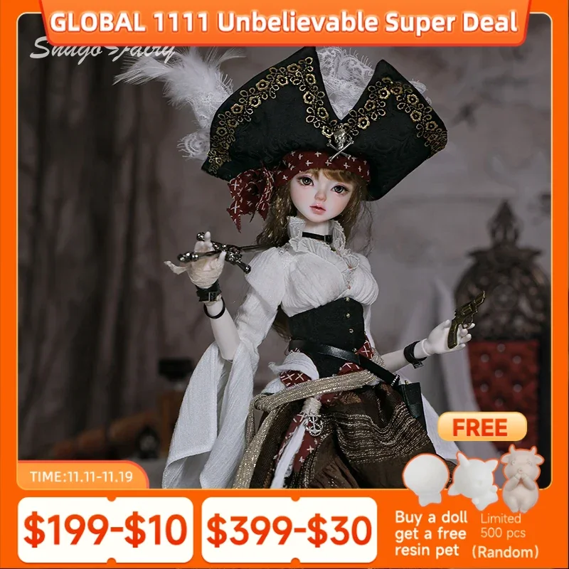 

Кукла Bjd ShugaFairy Lynn 1/4 Тело Бари, Воительница Средиземноморья Века Пиратов, Капитан-Пират, Движущиеся Суставы, Полный комплект Модной Куклы