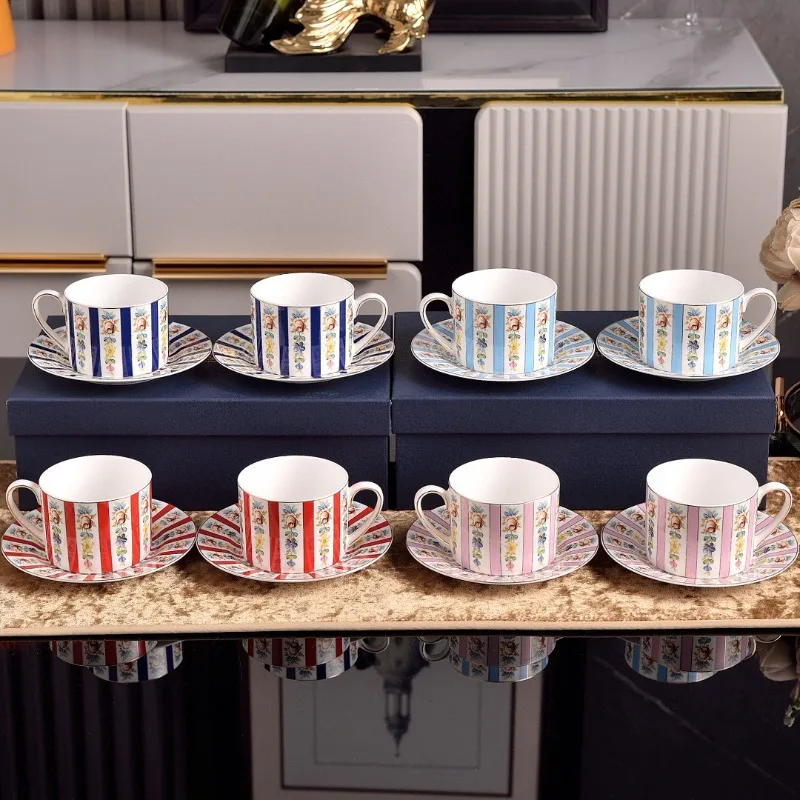 

European Coffee Cup Saucer Set Exquisite High-end Ceramic Cup Gift Box For Housewarming Wedding Birthday Afternoon Tea