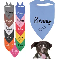 Custom Name ID Pet Bandanas for Dog Cat Triangular Bib Scarf with Bone Pattern Collar Pet Items Wonderful Accessories