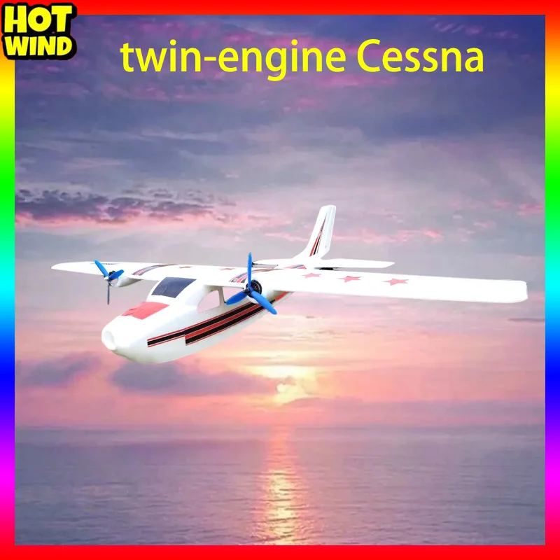 

Twin Engine Cessna 182 Plus 1210 Wingspan Propeller Electric Fixed Wing Aircraft Model Fpv Remote-controlled Aircraft Toy Gift