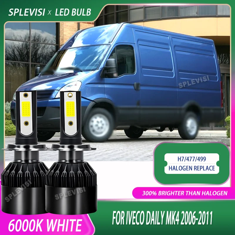 

LED Upgrade Car Lamp Headlight Low Beam Lights 6000K White 6000LM/Bulb 12v For Iveco Daily MK4 2006 2007 2008 2009 2010 2011