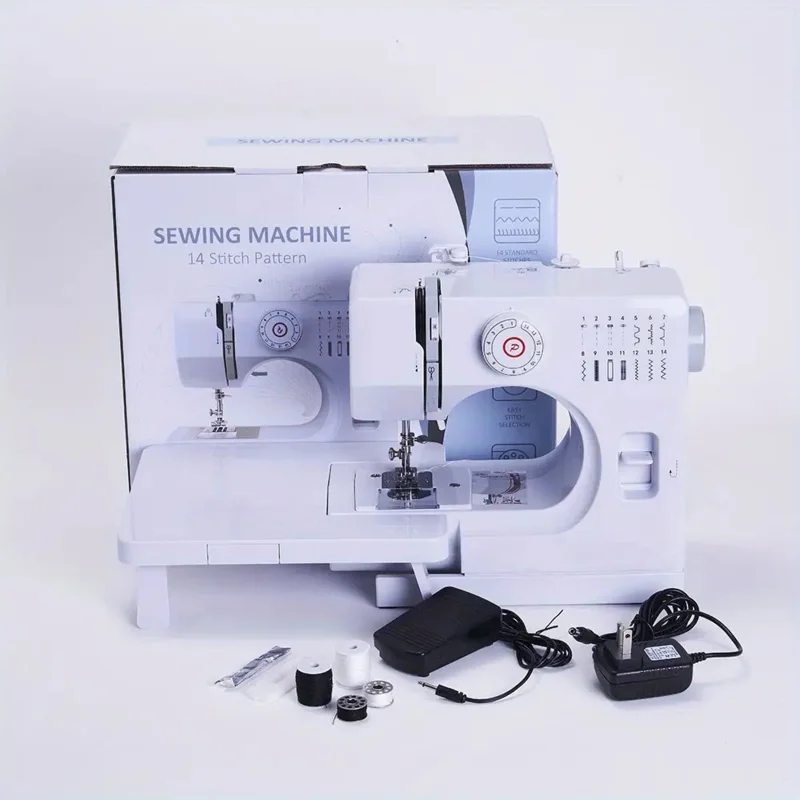 14 Stitch Patterns Adjustable Speed Household Sewing Machine with 
