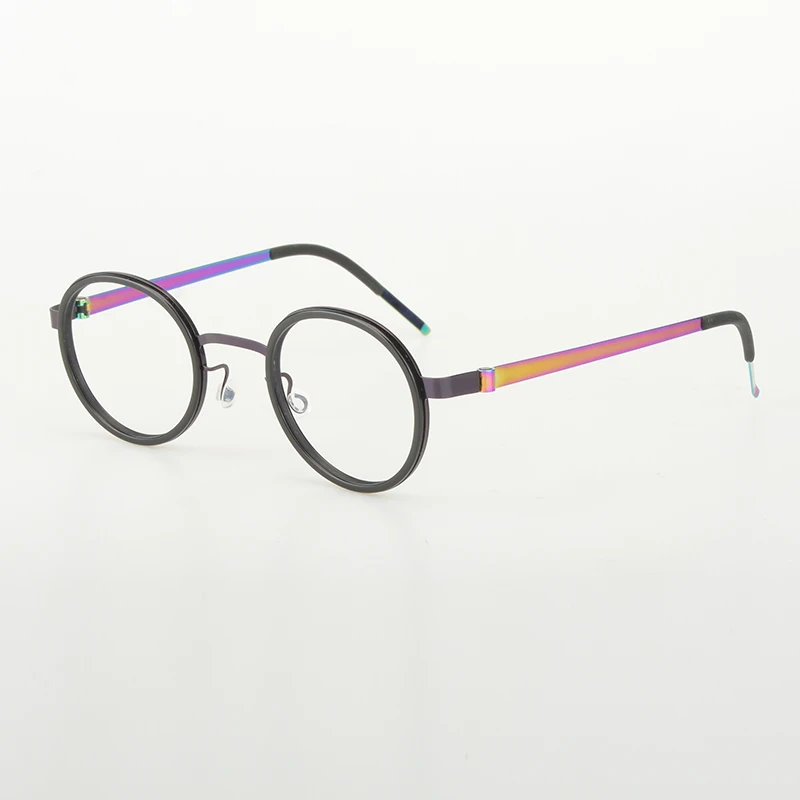 Pure titanium retro ultra light eyeglass frame, men's and women's myopia fashionable rubber ring style