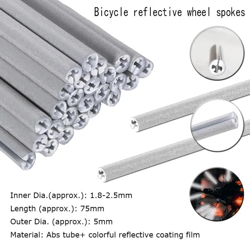 AliExpress 36-96pcs Bicycle Spoke Reflector Bicycle Spoke Reflector is made of reflective material for mountain and road bikes (1.9-2.4mm)