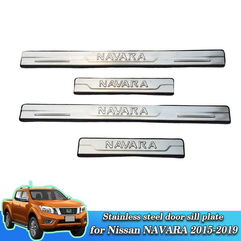 

Для Nissan Navara NP300 Frontier 2012-2019 автомобильная дверь из нержавеющей стали, накладка на порог, декоративная накладка на педаль