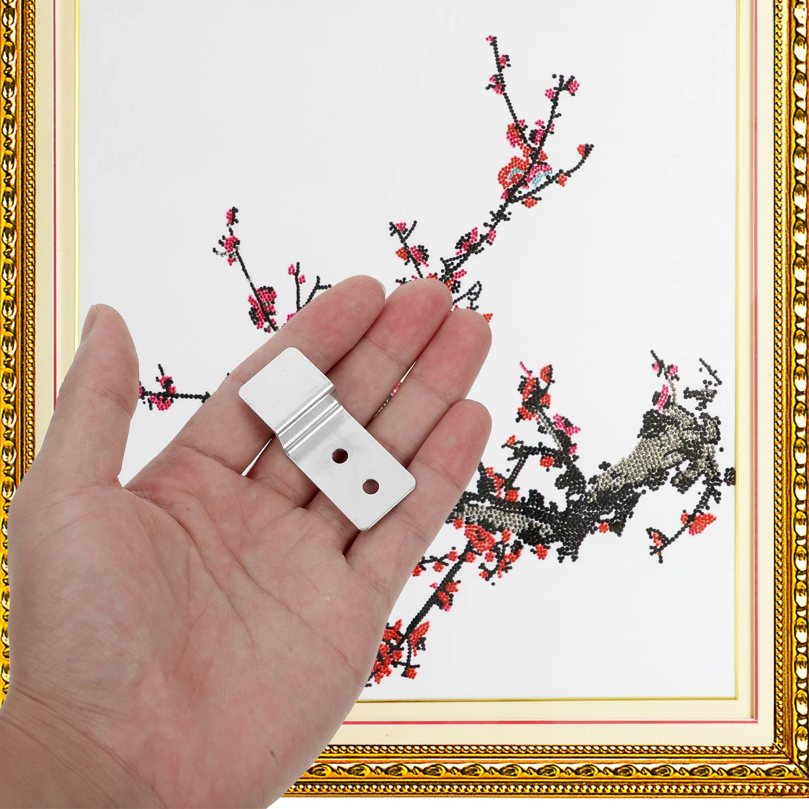 20 قطعة إطار الصورة الأجهزة الفولاذ المقاوم للصدأ رمز الزاوية تحديد مقاطع ل عبر غرزة إطارات إطار الصورة الأقواس بين قوسين #4