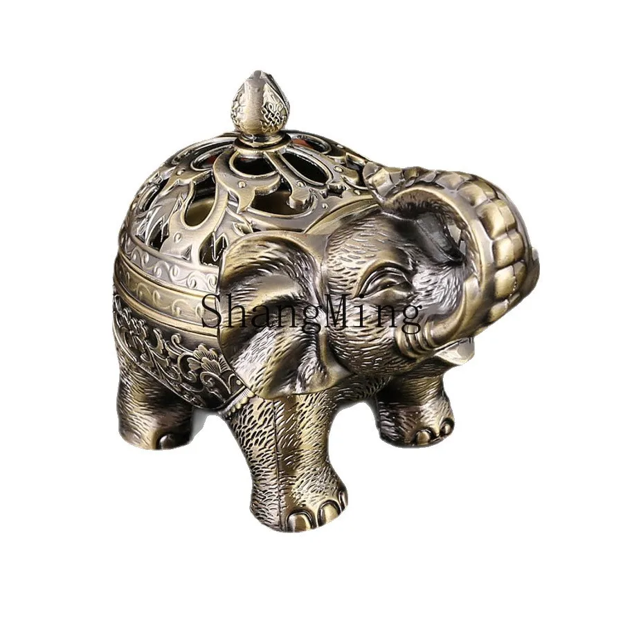 

PYH incense burner ashtray zinc alloy creative metal living room decoration elephant animal home shape light luxury