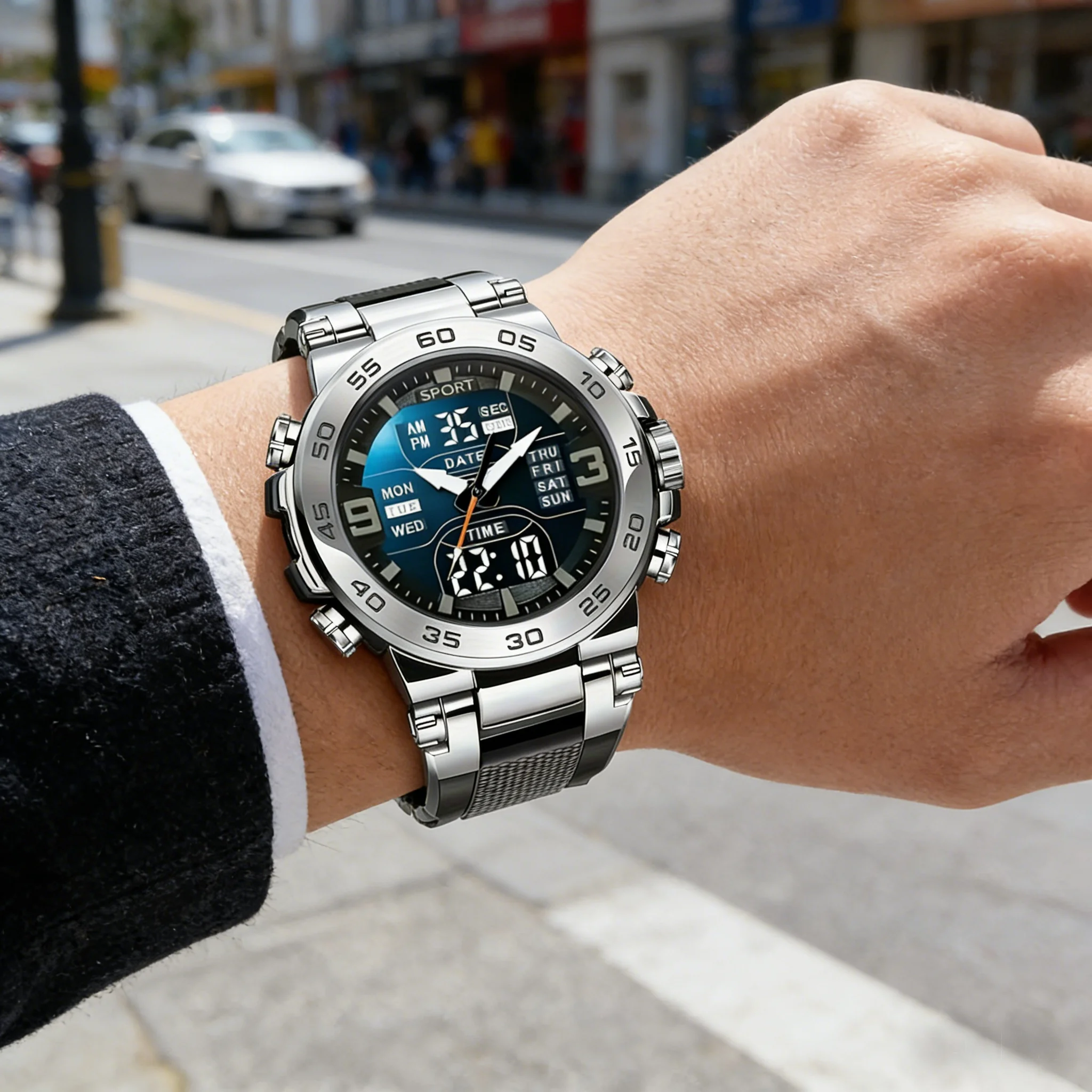 Multi Functional Men's Watch, Fashionable Outdoor Sports, Student Electronic Watch, The Best Choice for Gift Giving