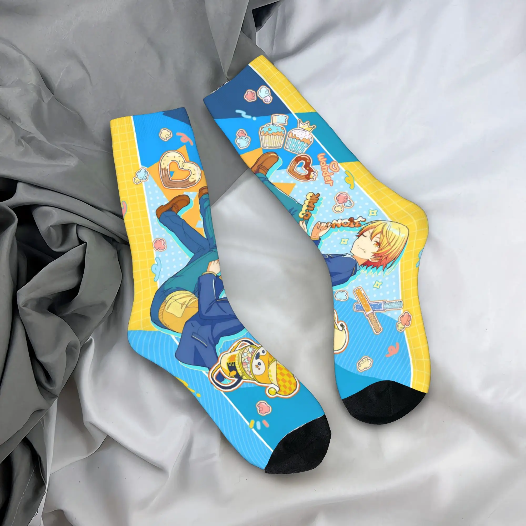 

Носки Tsukasa Tenma, противоскользящие чулки, мужские средние мягкие носки для скалолазания, зимние носки с забавным узором