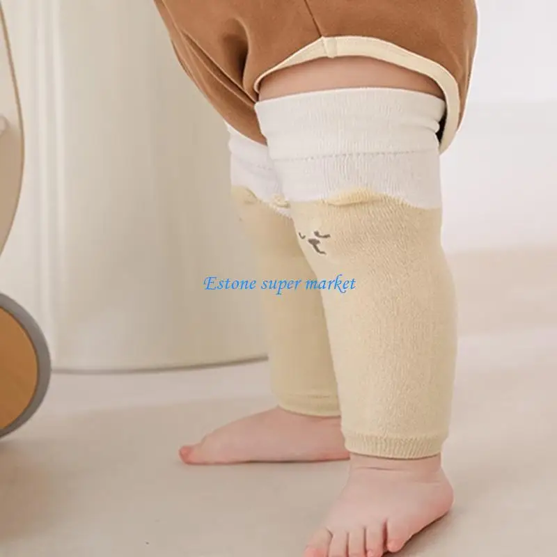 

090B 3Pairs Soft Stretchable Knee Socks for Toddlers Nonslip Floor Protections Lightweight Leg Warmers Combed Cotton Socks