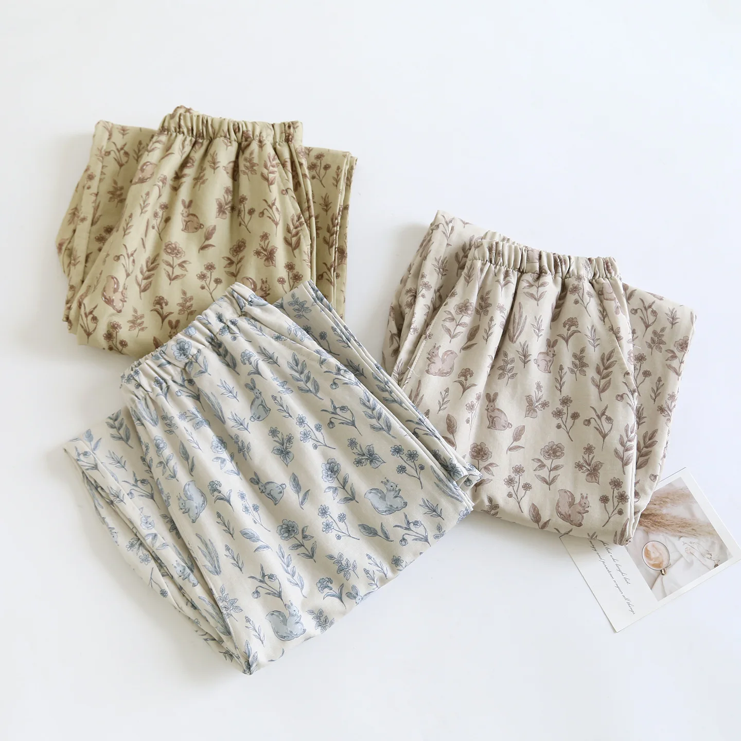 

Пижамные штаны с цветочным принтом, спальные штаны, одежда для сна, новая летняя одежда для сна из чистого хлопка, женская ночная одежда, женская