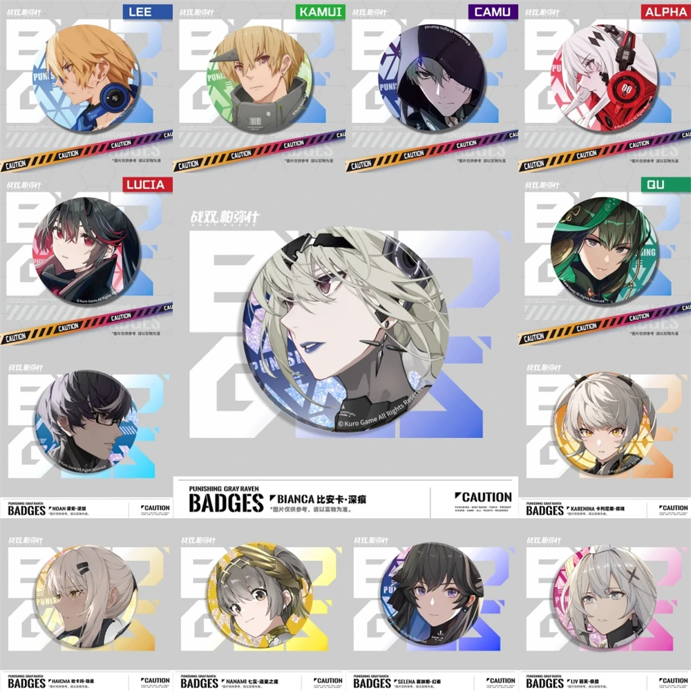 

58mm Game GRAY RAVEN PUNISHING Noan Bianca Shenhen Lucia Cosplay COSTUME Badge Pin SPTE Tinplate Brooch﻿ Prop Gift