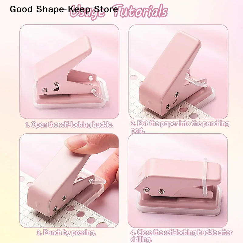 

Mini Kawaii Office School Supplies Stationery Items Hole Punch 1 Hole Cute Paper Punch Portable Round Hole Puncher Paper Cutter