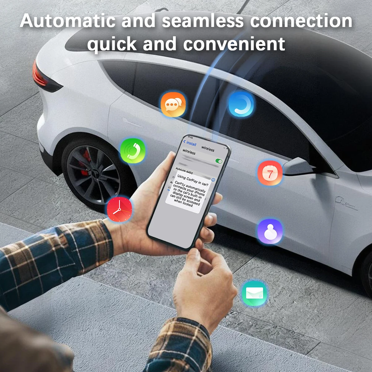 Mini Wireless Carplay adapter, a portable Carplay adapter converted to wireless Carplay, is used in cars with built-in CARPLAY