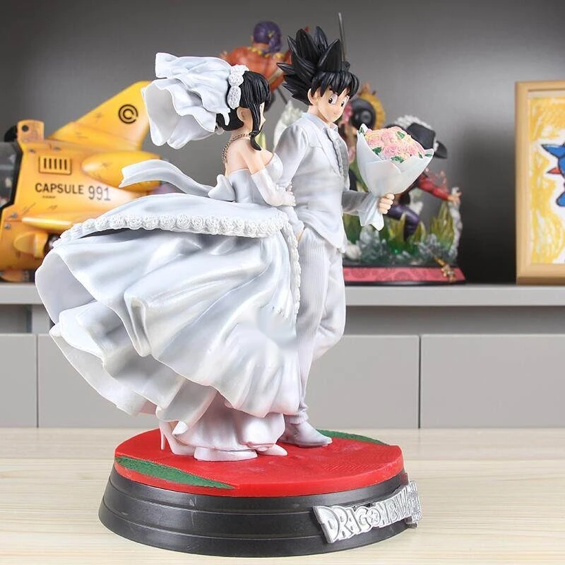 33cm Pvc New Z Son Goku Action Figure Chichi Wedding Version  Figurines Toys Collection Ornament Holiday Gift