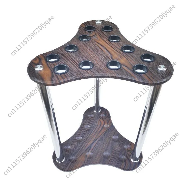 Vintage Floor Standing Billiard Cue Rack, 6/10 Holes Density Board Pool Cue Holder for Billiard Room