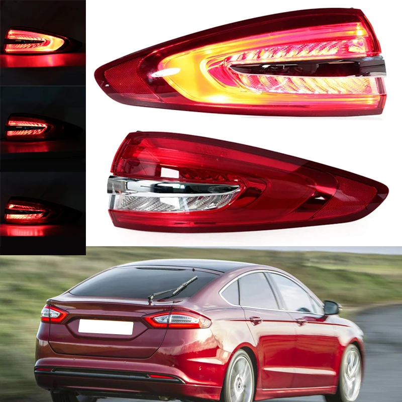 Car Outside LED Rear Tail Light For Ford Mondeo 2017 2018 2019 Rear LED Signal Stop Brake Lamp Car Accessories