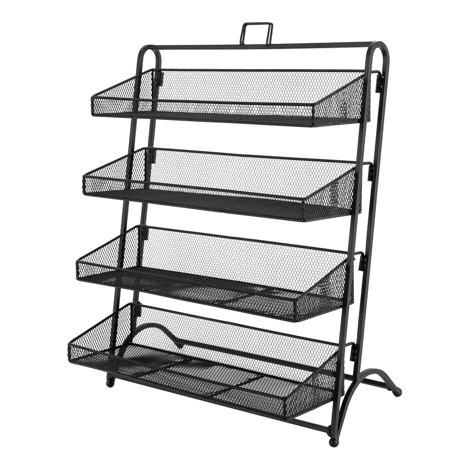 

Black 4 Tier Snack Candy Display Rack, Chip Display Rack, Snack Stand, Snack Display, Snack Rack for Countertop, Retail Display
