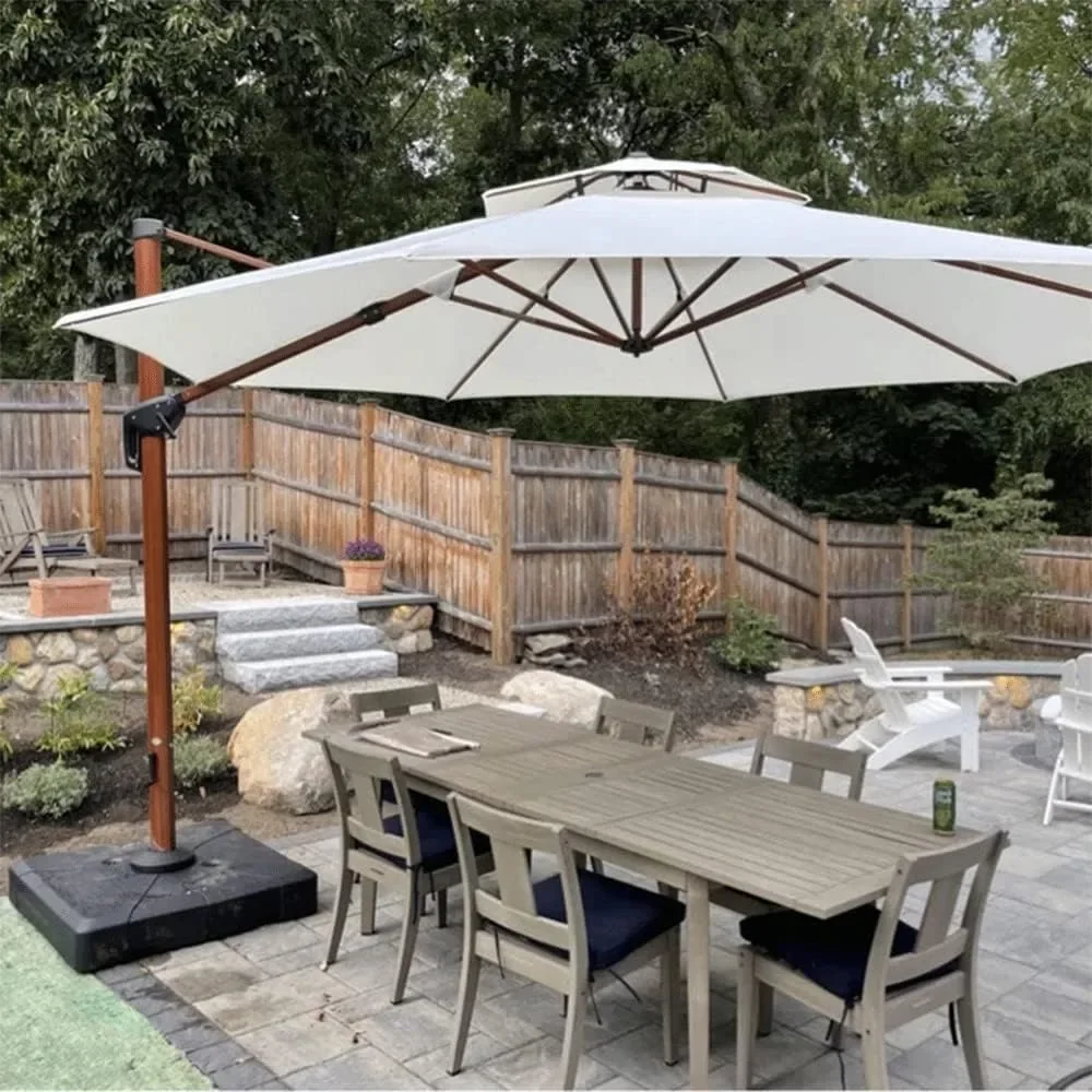 

13ft Patio Umbrella, Large Cantilever Umbrellas, Windproof Offset Umbrellas Heavy Duty Sun Umbrella