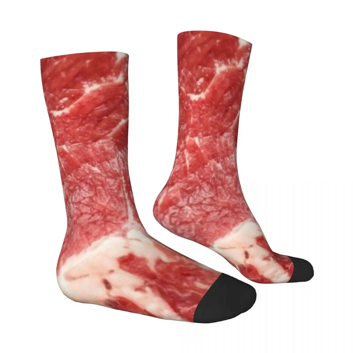 Raw Meat Steak Beef Graphic Men Women Socks Outdoor Novelty Spring Summer Autumn Winter Stockings Gift