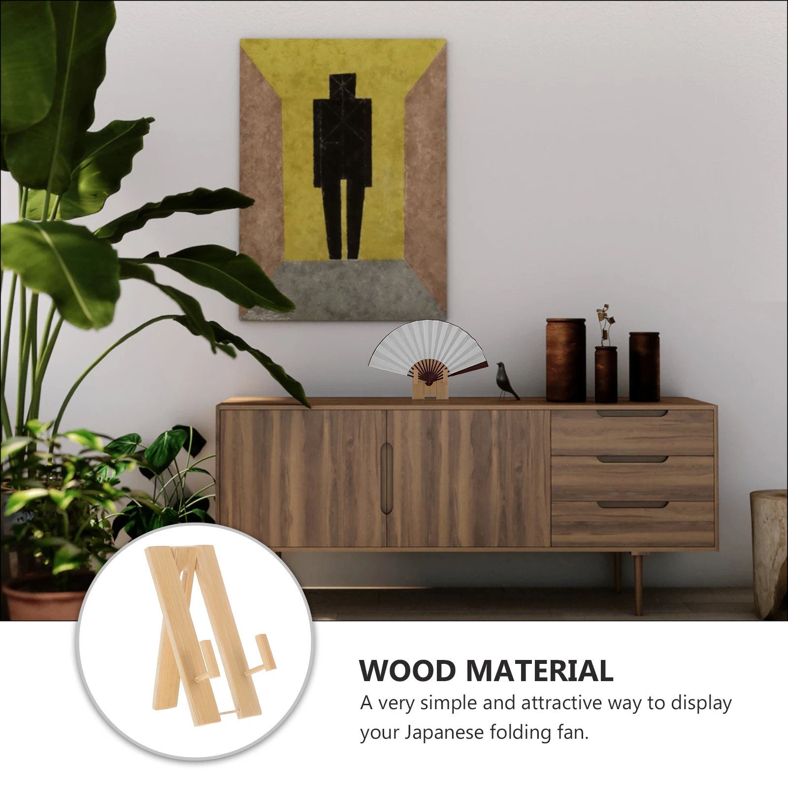 

1Pcs Japanese Fan Holder Wooden Stand Smooth Surface Fan Display Rack for Home Office Bedroom Decor Home Decor