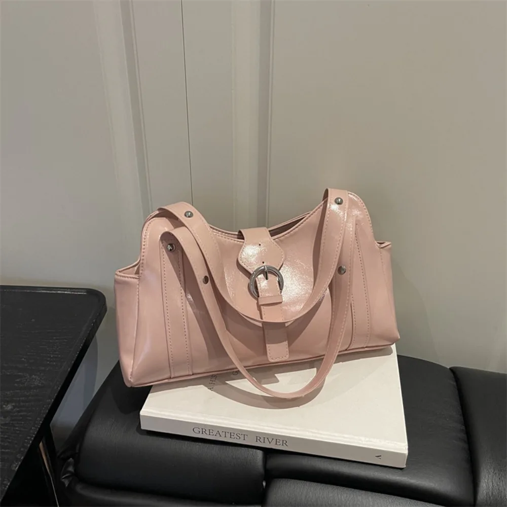 PU Leather Leather Shoulder Bag Y2K Design Wasteland Aesthetic Small Shoulder Bag Maillard Style Retro Style Bag For Women