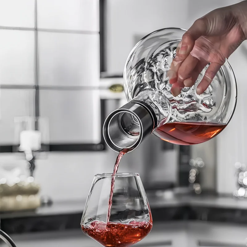 1500ML Iceberg Whisky Wine Decanter Handmade Lead-free Crystal Wine Pourer Carafe Thickened Wine Dispenser Pot Bar Accessories