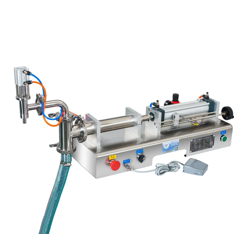 Semi-Automatic G1WG 100-1000 ml Cream Filling Machine With Mixing and Heating Shampoo Chocolate Paste Filler