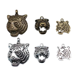 5pcs Animal Tiger Head Pendant Charms For Jewelry Making Pendants Antique Jewelry Making DIY Handmade Craft Pendant