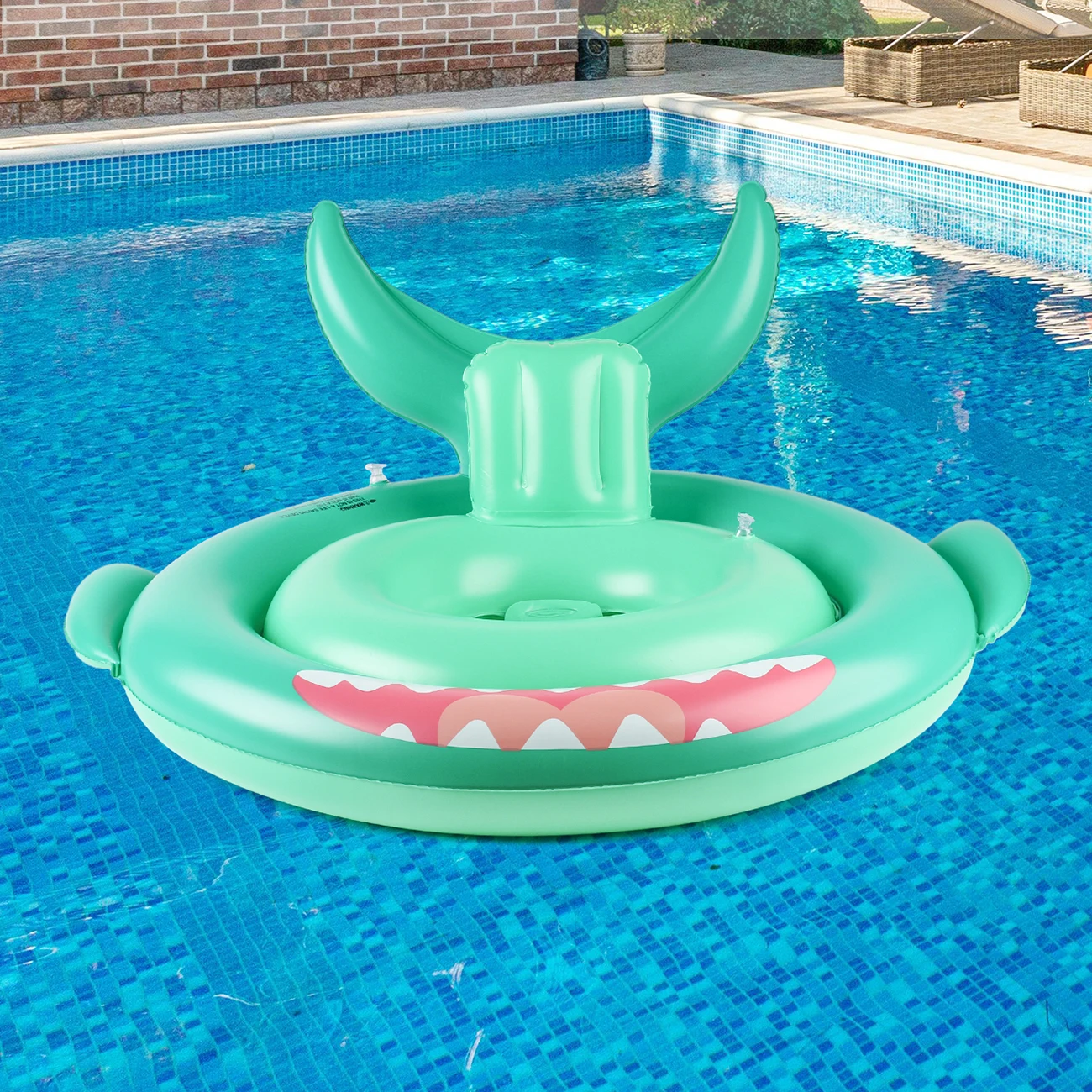 1PC Deep Blue Shark Swim Float Ocean Theme Beach Pool Recreation Float Water Safety Gea Beach Toys per la festa in piscina