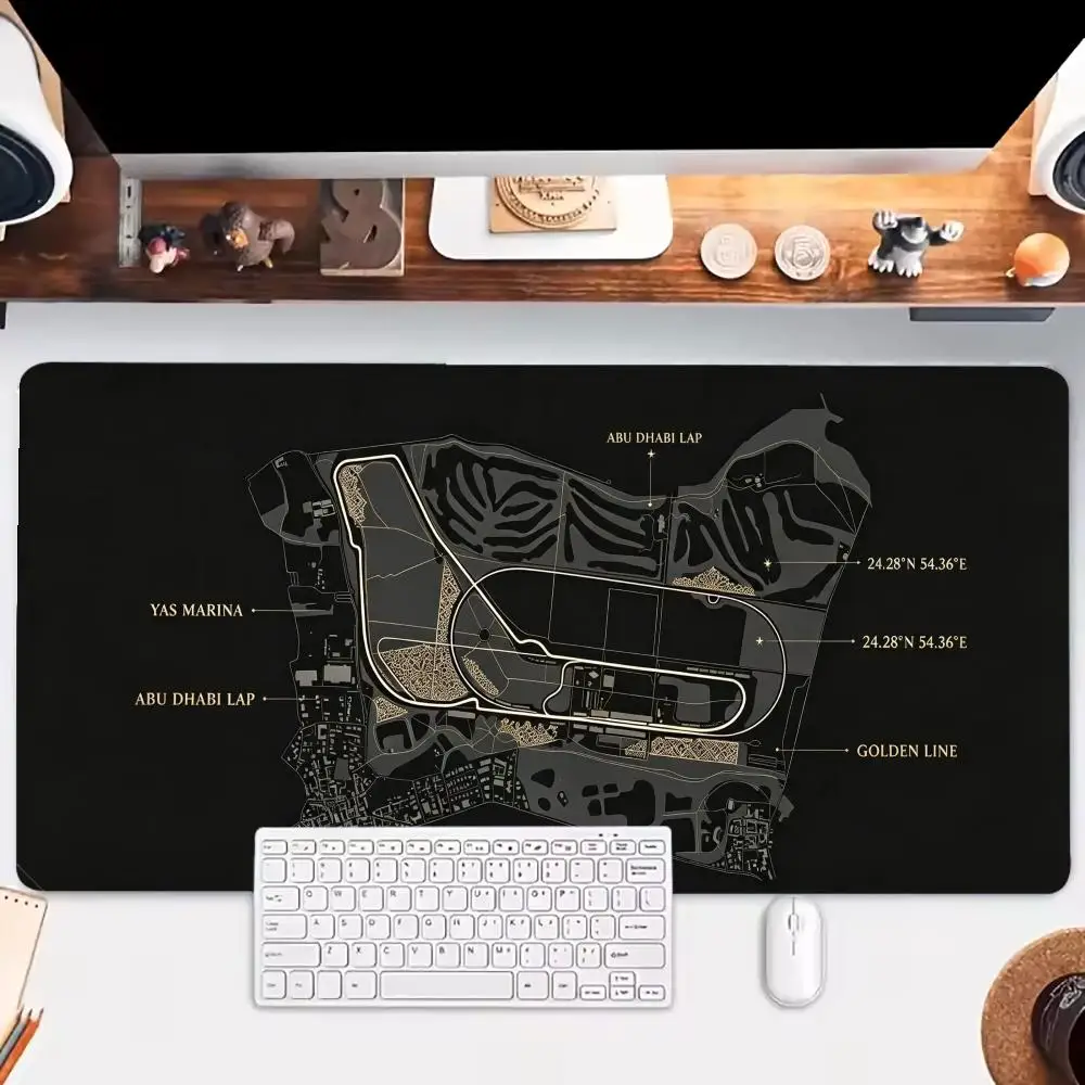 Vintage Race Track Map Table Mat Large Size Mousepad For Office Desktop Laptop Keyboard Accessories Bedroom pad Non-Slip Rubber