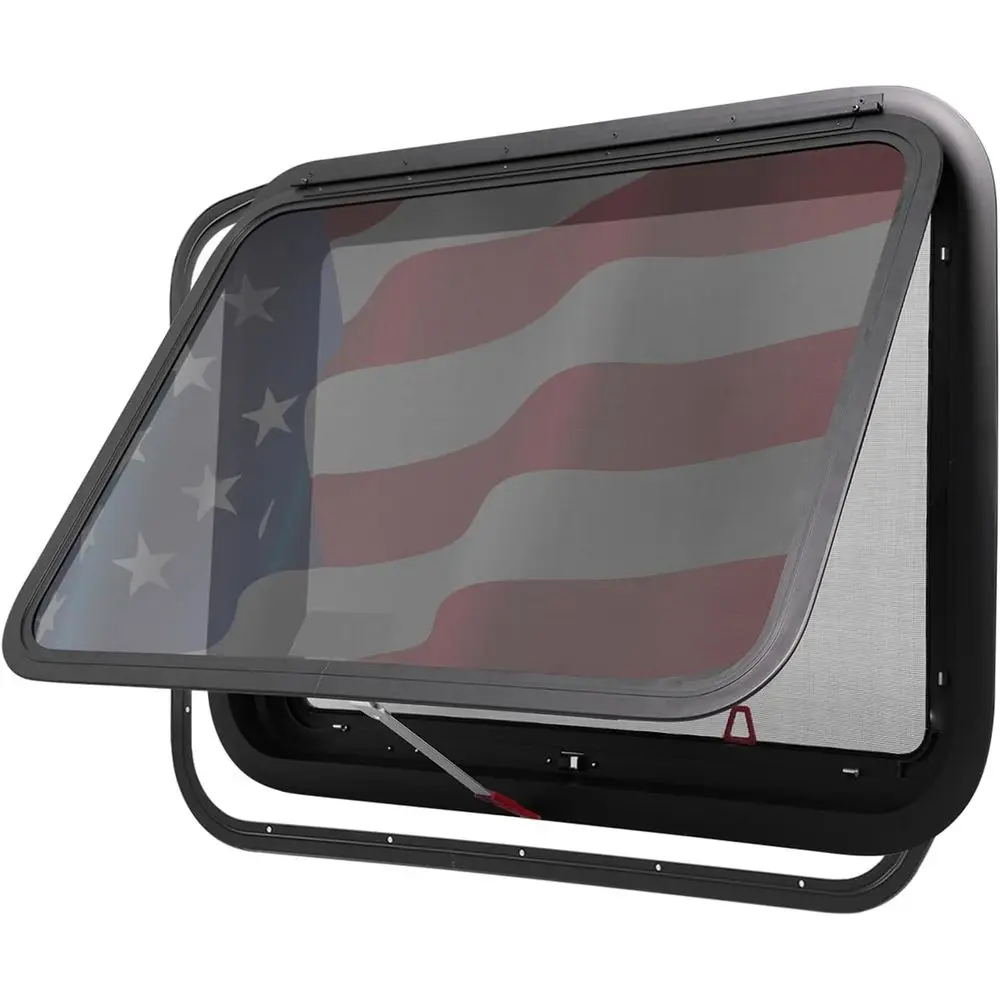 

30 Wide x 22 High RV Exit Window with Tempered Glass and Trim Set, DOT Certified