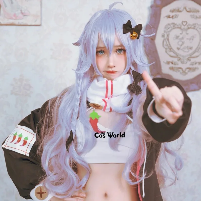 الظاهري YouTuber VTuber Kagura نانا 70 سنتيمتر مزيج طويل اللون أنيمي تأثيري الباروكات الألياف مقاومة للحرارة الشعر الاصطناعية + غطاء شعر مستعار