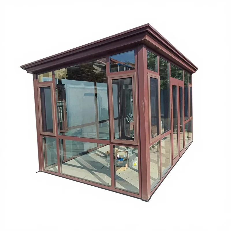 Modern Slant Roof Solar Powered Steel Structure Sunshine House Villa Garden with Easy Installation for Hotel and Courtyard
