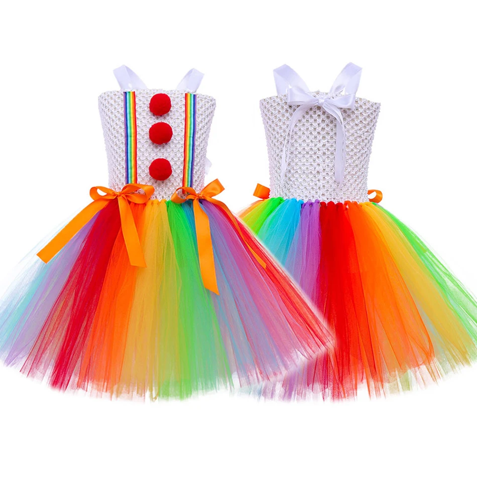 Halloween Clown Sleeveless Costume Kids Princess Dress Up Magical Night Fun and Festive Celebrations Kids Cosplay Dresses