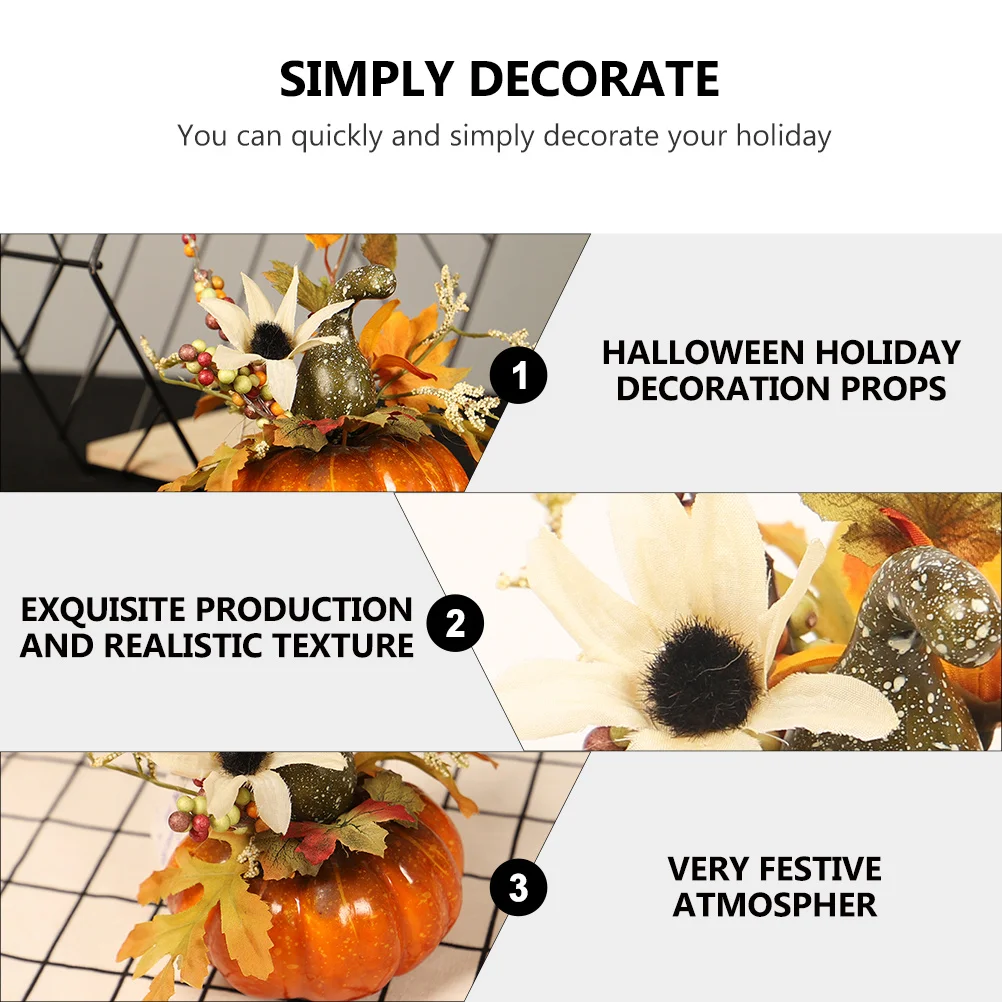 

Halloween Pumpkin Maple Leaf Desktop Decoration Realistic Texture Harvest Festival Ornament Party Prop Halloween Holiday Decor