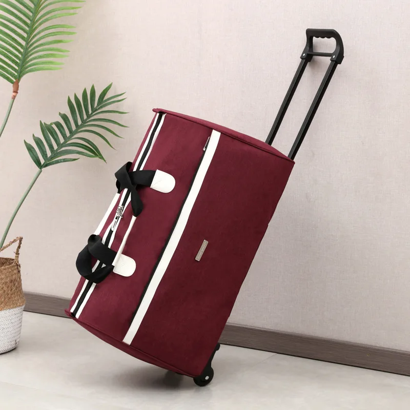 Luggage Trolley Travel Bag Tote Canvas Top-handle Shoulder Portable Unisex Boarding Case