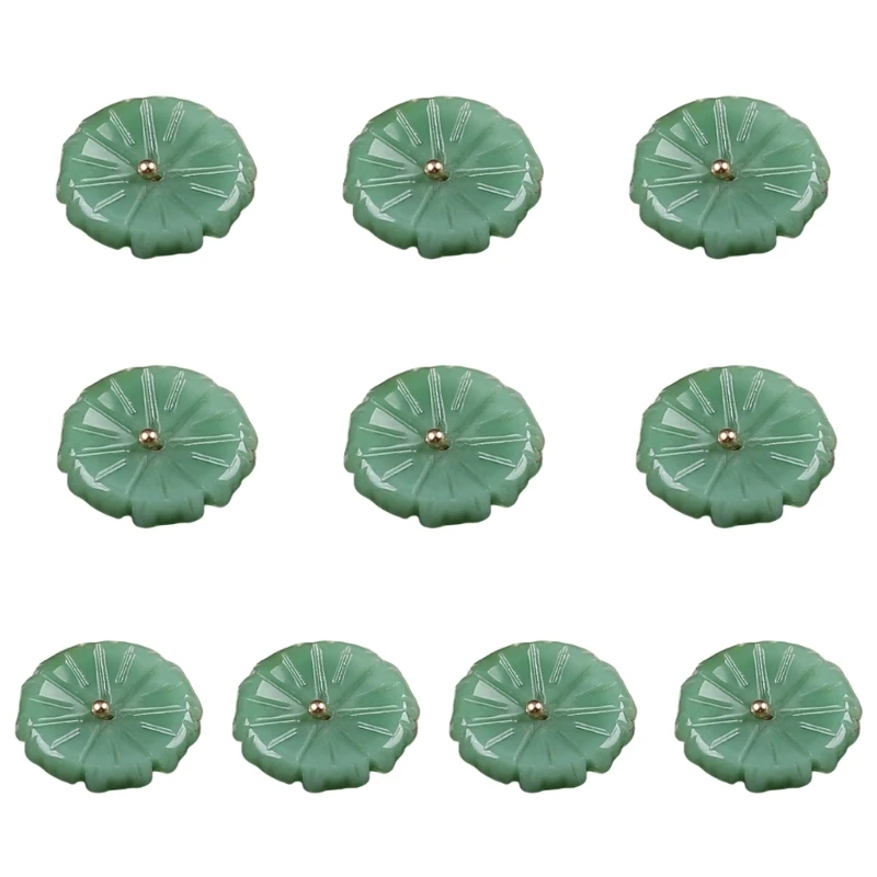 10 Stück Blumenform Harz dekorativer Knopf Cheongsam Harz Knoten Knopf für traditionelle Kleidung Nähen Dekoration 3XUF – Detail 1
